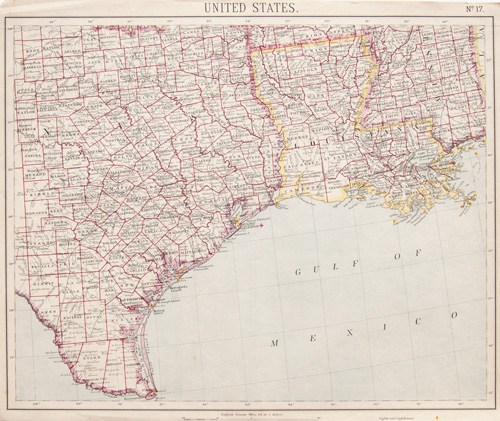 antique map of Antique map of southeast texas louisiana